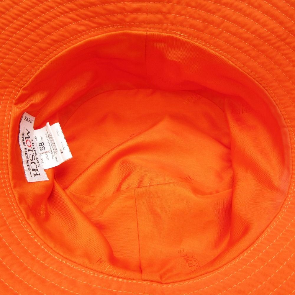 Hermes Hat Bucket Hat Safari Nylon Logo Embroidery Hat Motsch Chapeaux Vintage — view 4