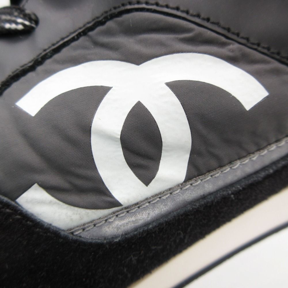 Chanel Sneakers CC Logo Hybrid Shoes Nylon Leather Black — view 7