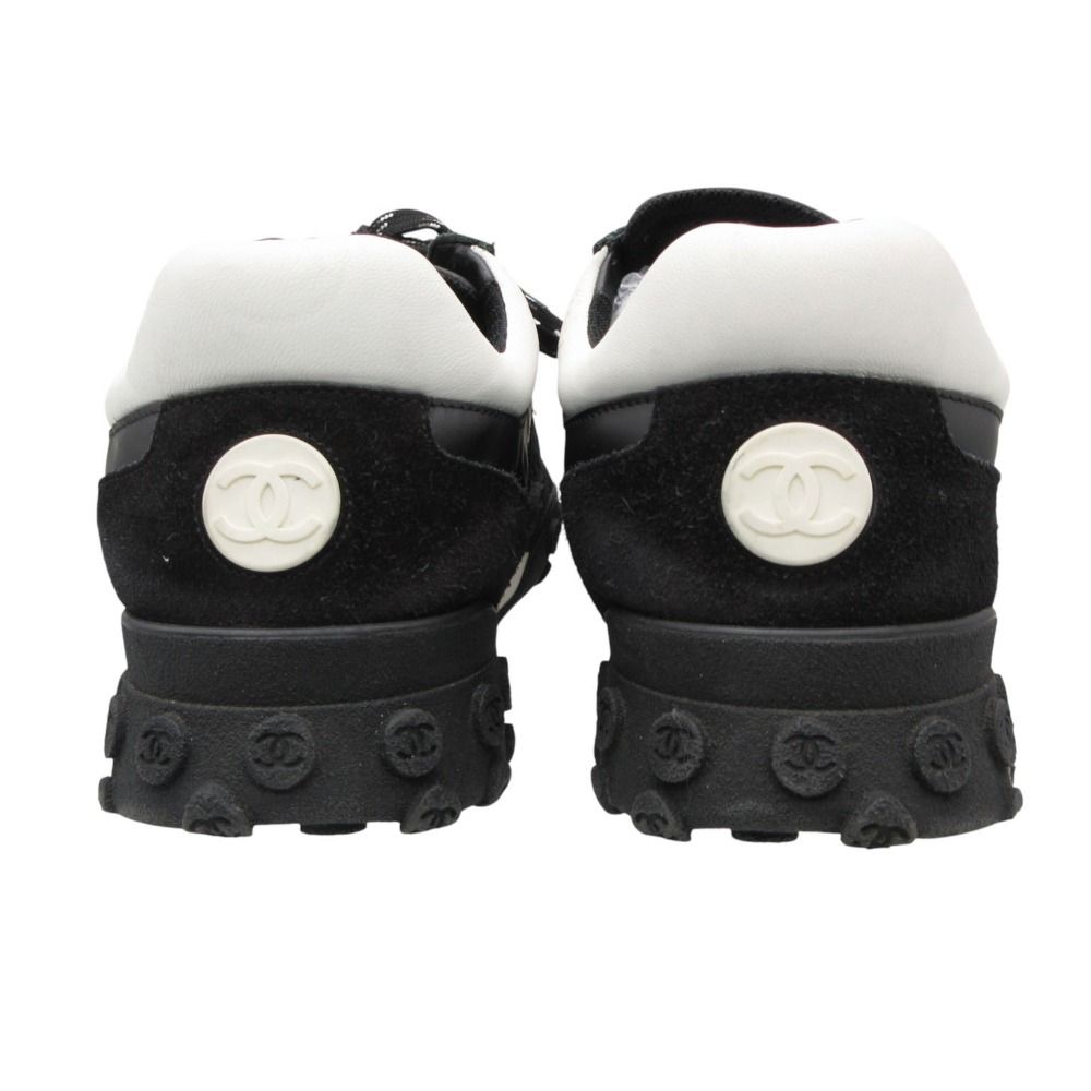 Chanel Sneakers CC Logo Hybrid Shoes Nylon Leather Black — view 5