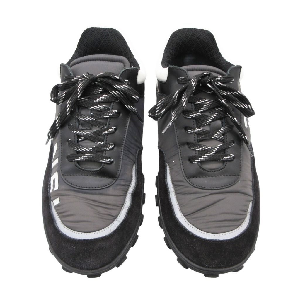 Chanel Sneakers CC Logo Hybrid Shoes Nylon Leather Black — view 4
