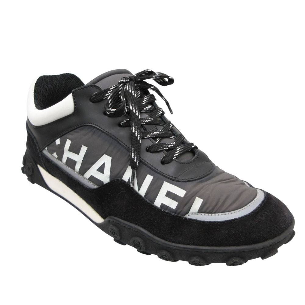 Chanel Sneakers CC Logo Hybrid Shoes Nylon Leather Black — view 6