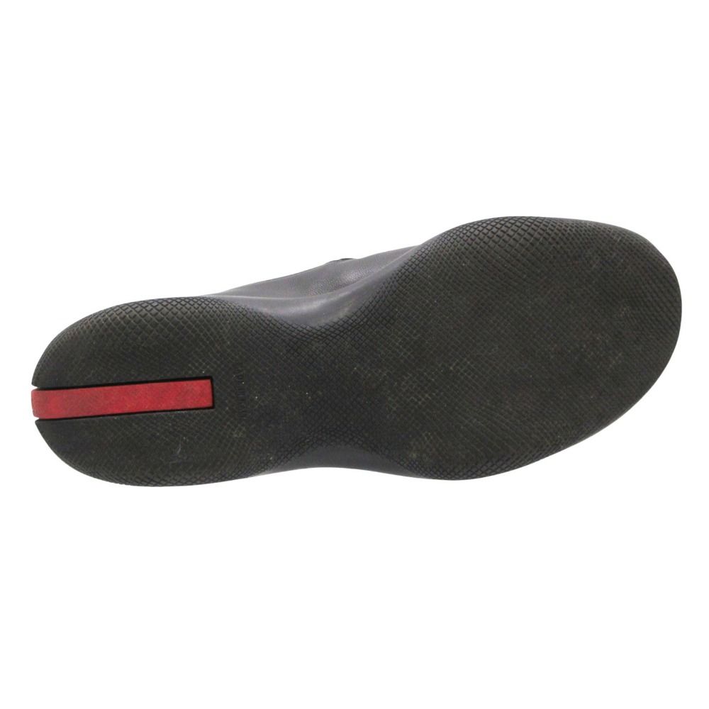 Prada Sports Loafers Leather Slip on with Drawcord Archive Shoes Black — view 4