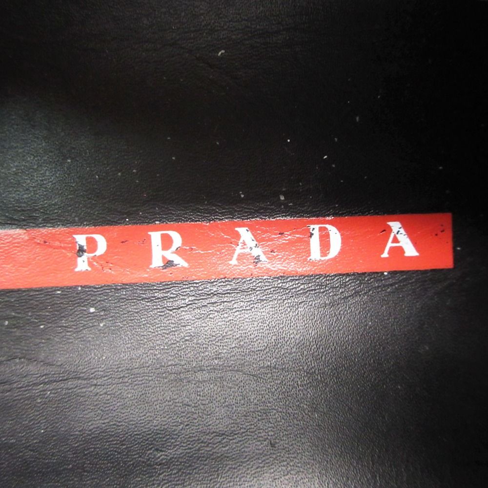Prada Sports Loafers Leather Slip on with Drawcord Archive Shoes Black — view 7