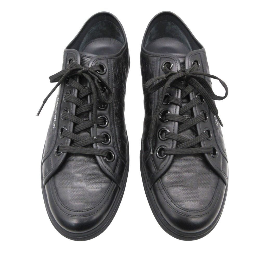 Louis Vuitton Sneakers Damier Infini Leather Shoes Low Cut Black — view 5
