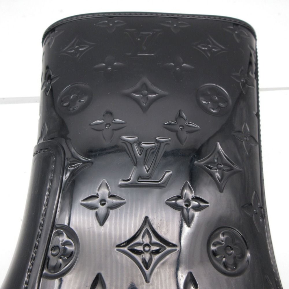 Louis Vuitton Boots Monogram Drops Line Rubber Rain Shoes Black — view 7
