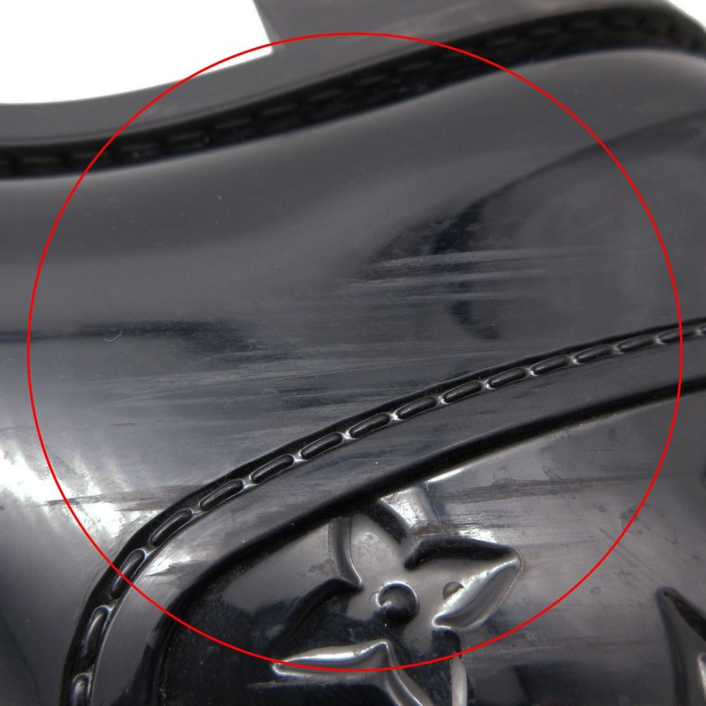 Louis Vuitton Boots Monogram Drops Line Rubber Rain Shoes Black — view 8