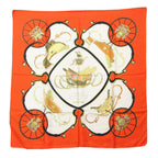 Hermes Vintage Scarf Carre 90 Spring Carriage Pattern Ledoux Orange — view 2