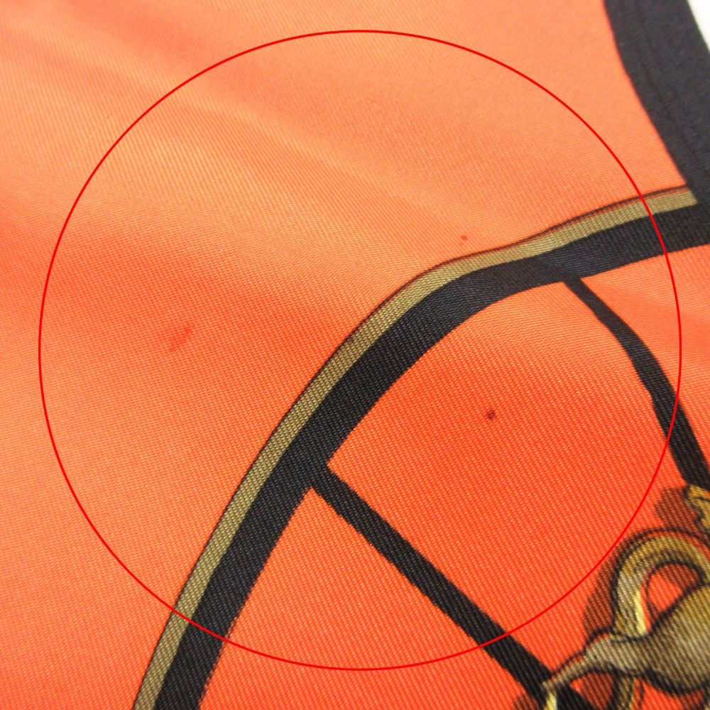 Hermes Vintage Scarf Carre 90 Spring Carriage Pattern Ledoux Orange — view 6