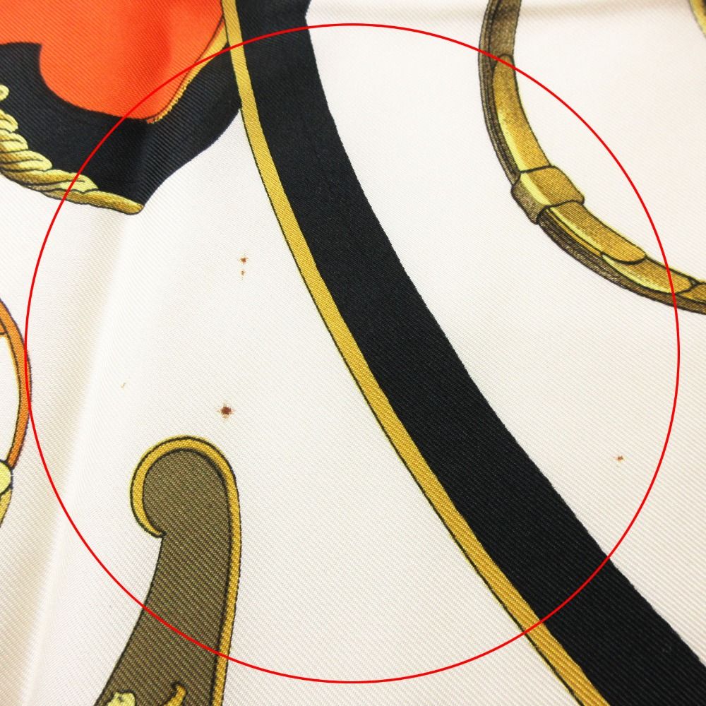 Hermes Vintage Scarf Carre 90 Spring Carriage Pattern Ledoux Orange — view 5