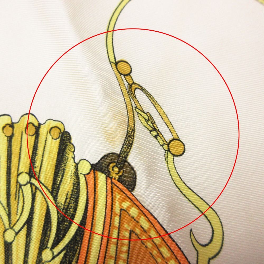 Hermes Vintage Scarf Carre 90 Spring Carriage Pattern Ledoux Orange — view 8