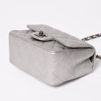 Chanel Mini Quilted 17 S Flap S Chain Shoulder Bag CC Logo Caviar Leather Silver — view 8
