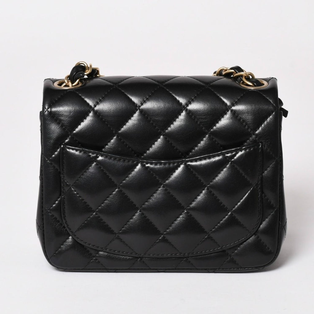 Chanel Mini Quilted 17 S Flap S Chain Shoulder Bag CC Logo Lambskin Black — view 2
