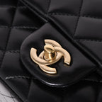 Chanel Mini Quilted 17 S Flap S Chain Shoulder Bag CC Logo Lambskin Black — view 6
