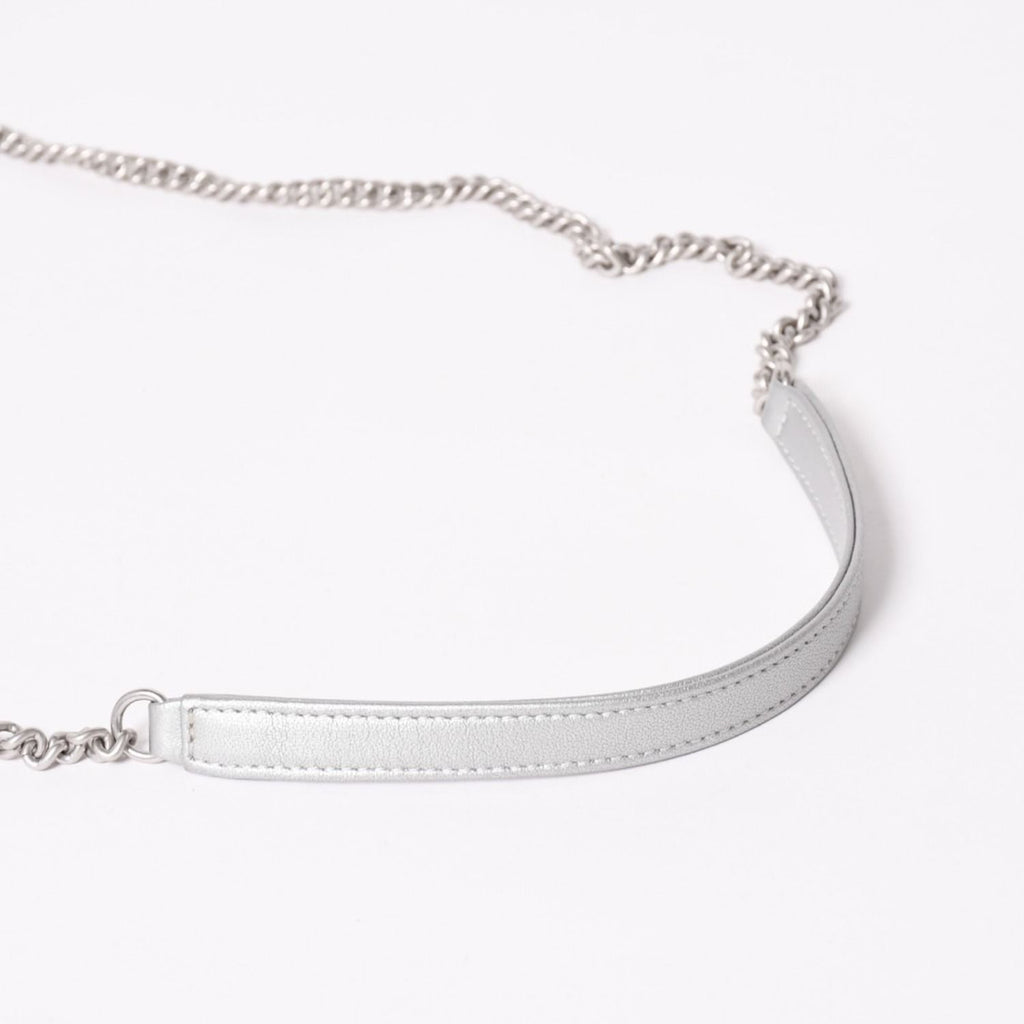 Chanel Chevron Stud Wars Chain Shoulder Bag CC Logo Calfskin Silver — view 6