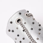 Chanel Chevron Stud Wars Chain Shoulder Bag CC Logo Calfskin Silver — view 4