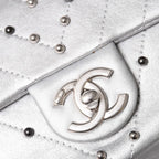 Chanel Chevron Stud Wars Chain Shoulder Bag CC Logo Calfskin Silver — view 8