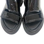 Louis Vuitton Short Boots Open Toe Moonlight Line LV Circle Logo Black — view 3