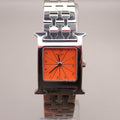 Hermes Watch Silver Orange Quartz
