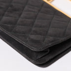 Chanel Top Handle Handbag CC Logo Suede Turnlock Dark Gray Gold — view 7