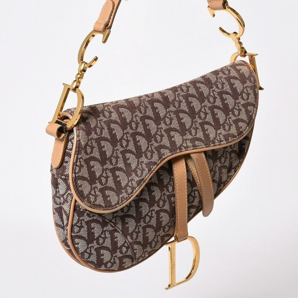 Dior Saddle Bag Oblique Trotter Brown — view 3