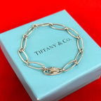 Tiffany & Co Vintage Over Roulis Neck Bracelet 925 Sterling Silver Chain Bangle