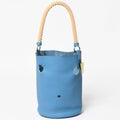 Hermes Mangeoire PM Handbag Blue Jean Taurillon Clemence Drawstring Silver