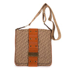 Dior Star Chain Crossbody Brown Beige Trotter Pattern Canvas