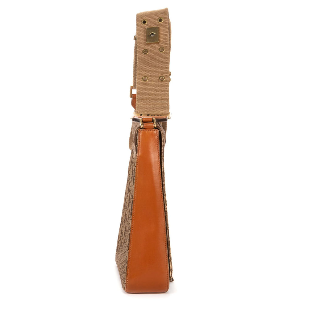 Dior Star Chain Crossbody Brown Beige Trotter Pattern Canvas — view 4