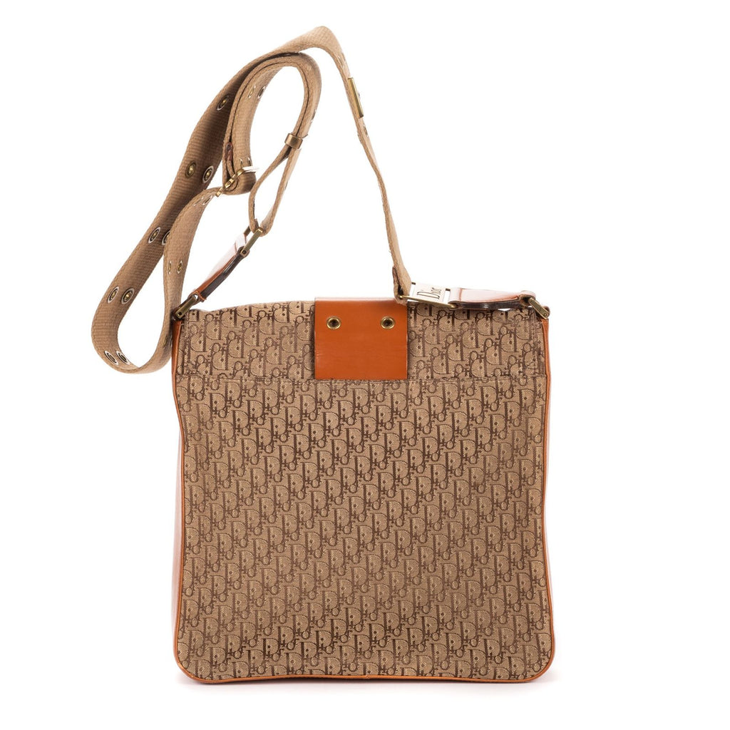 Dior Star Chain Crossbody Brown Beige Trotter Pattern Canvas — view 5