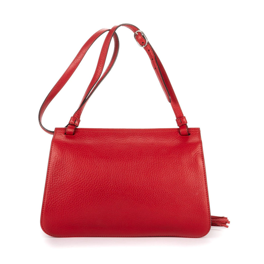 Gucci Bamboo Tassel Daily Flap Red Gray Calfskin Leather — view 5