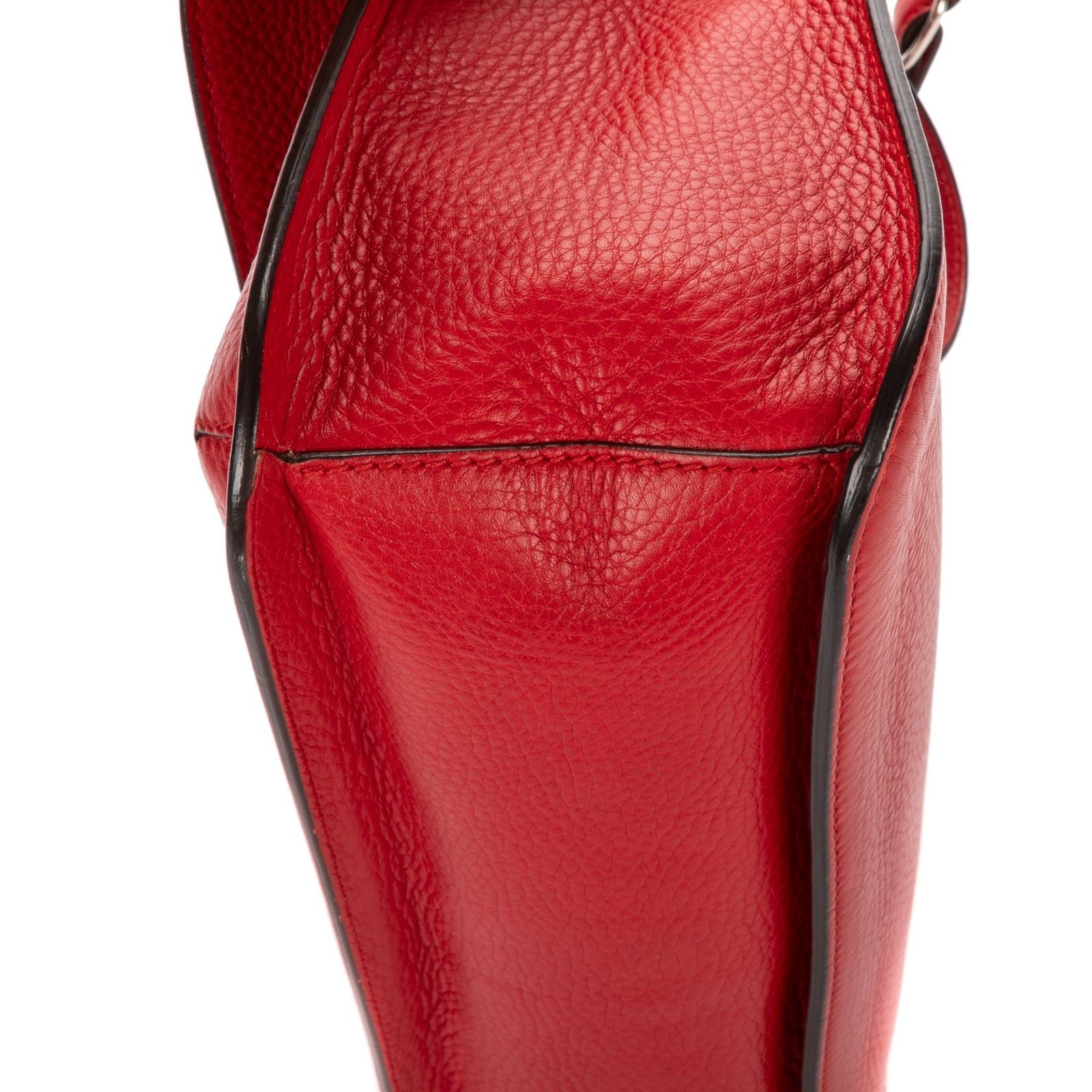 Gucci Bamboo Tassel Daily Flap Red Gray Calfskin Leather — view 7