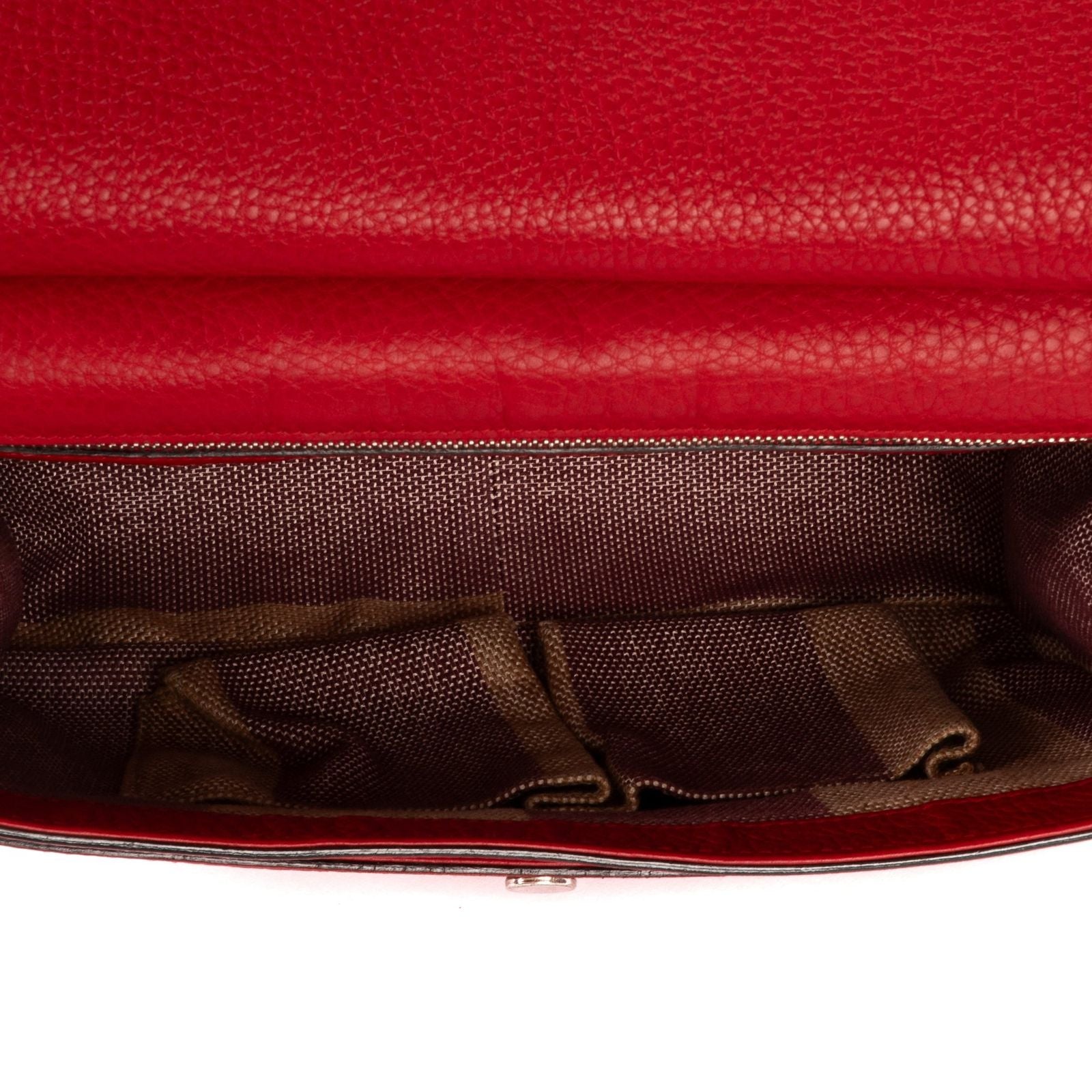 Gucci Bamboo Tassel Daily Flap Red Gray Calfskin Leather — view 9