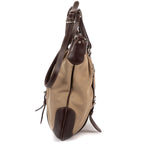 Prada Jacquard Two Straps Tote Brown Khaki Canvas — view 3