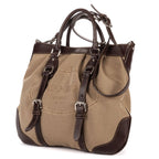 Prada Jacquard Two Straps Tote Brown Khaki Canvas — view 2