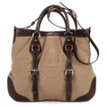 Prada Jacquard Two Straps Tote Brown Khaki Canvas