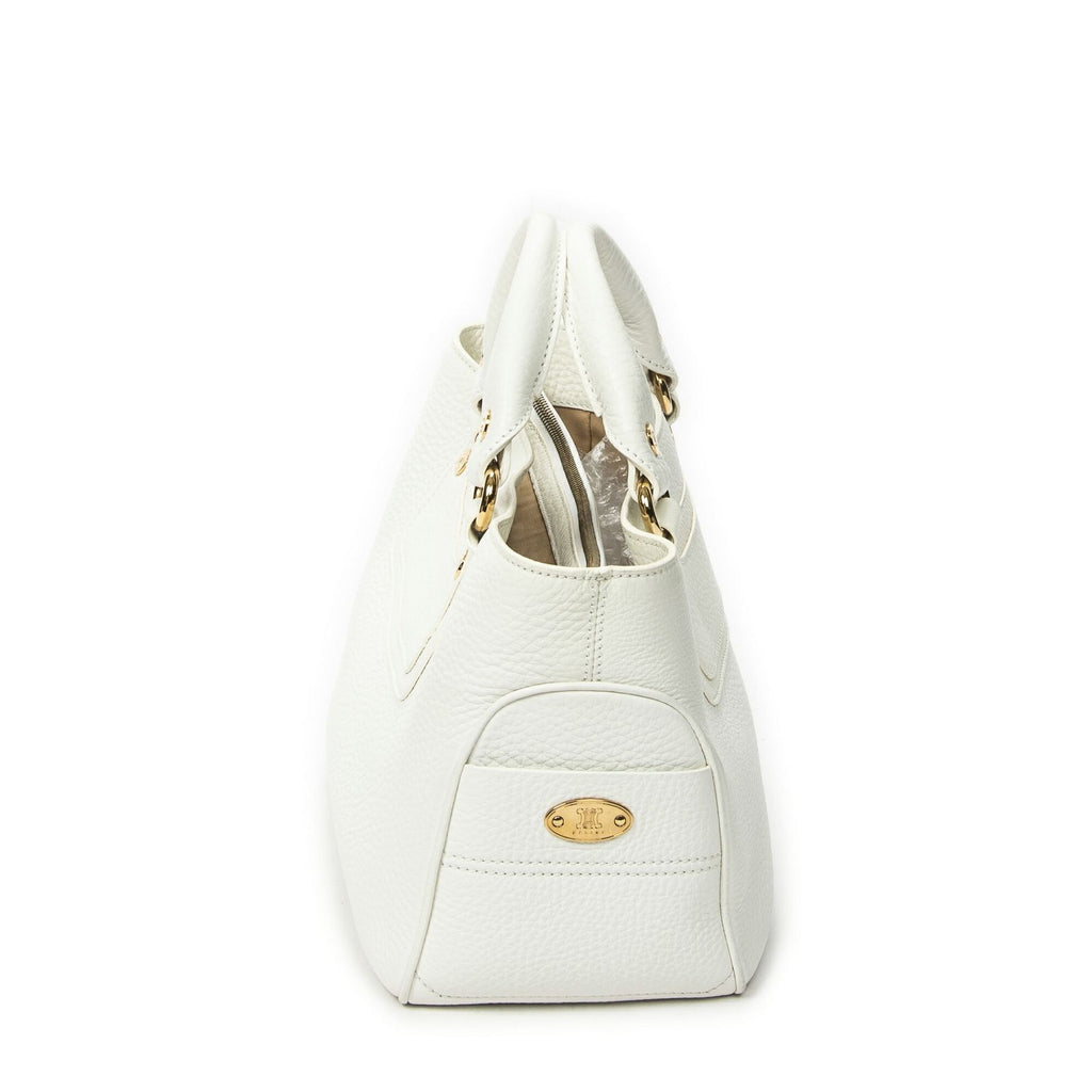Celine Boogie Bag White Gray Calfskin Leather — view 4