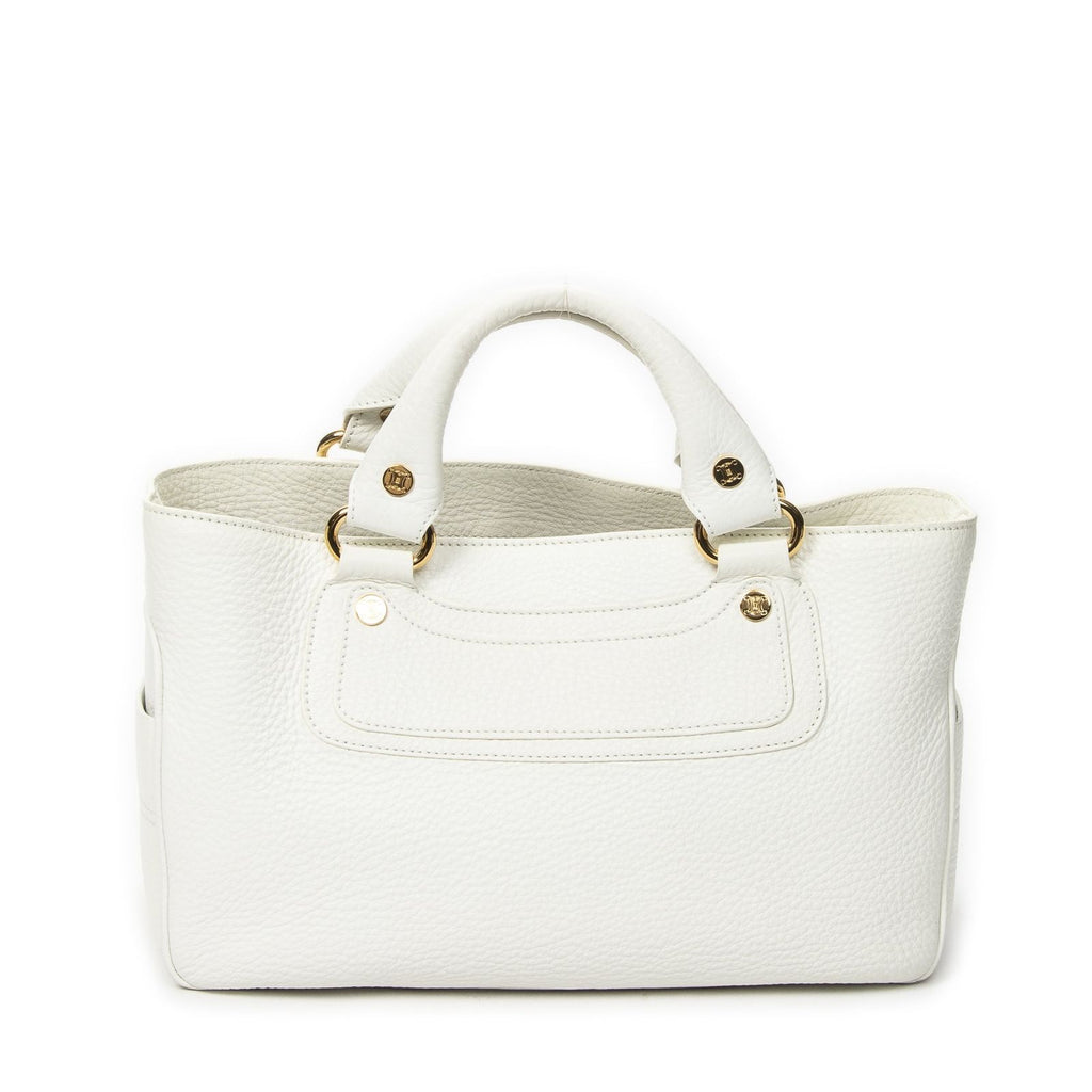 Celine Boogie Bag White Gray Calfskin Leather — view 5