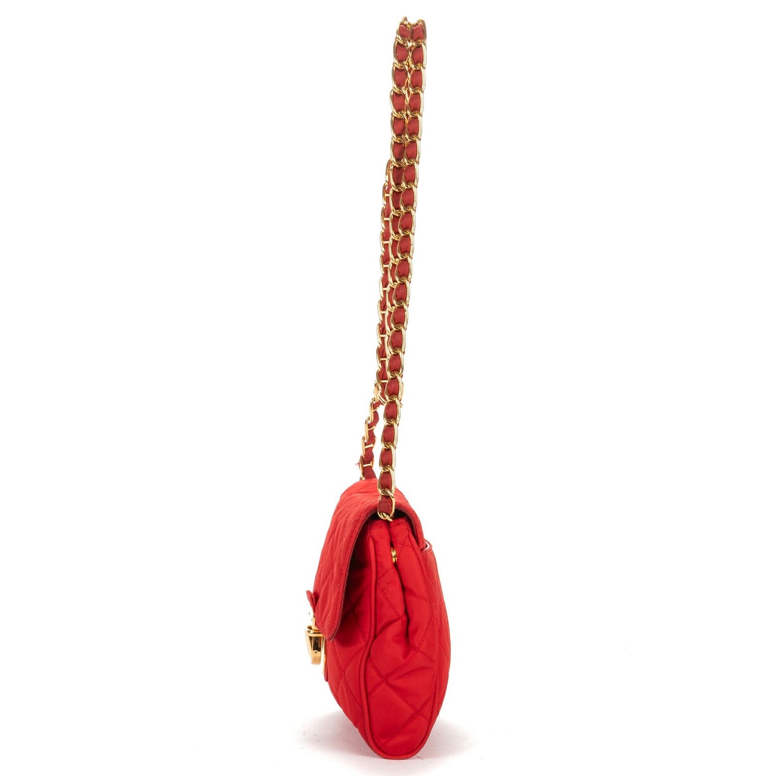 Prada Tessuto Crossbody Red Matelasse Nylon Canvas — view 3