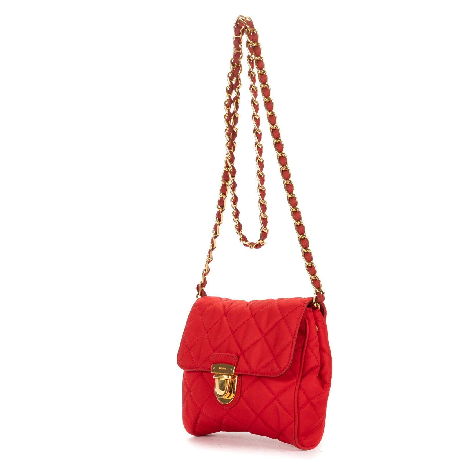 Prada Tessuto Crossbody Red Matelasse Nylon Canvas — view 2