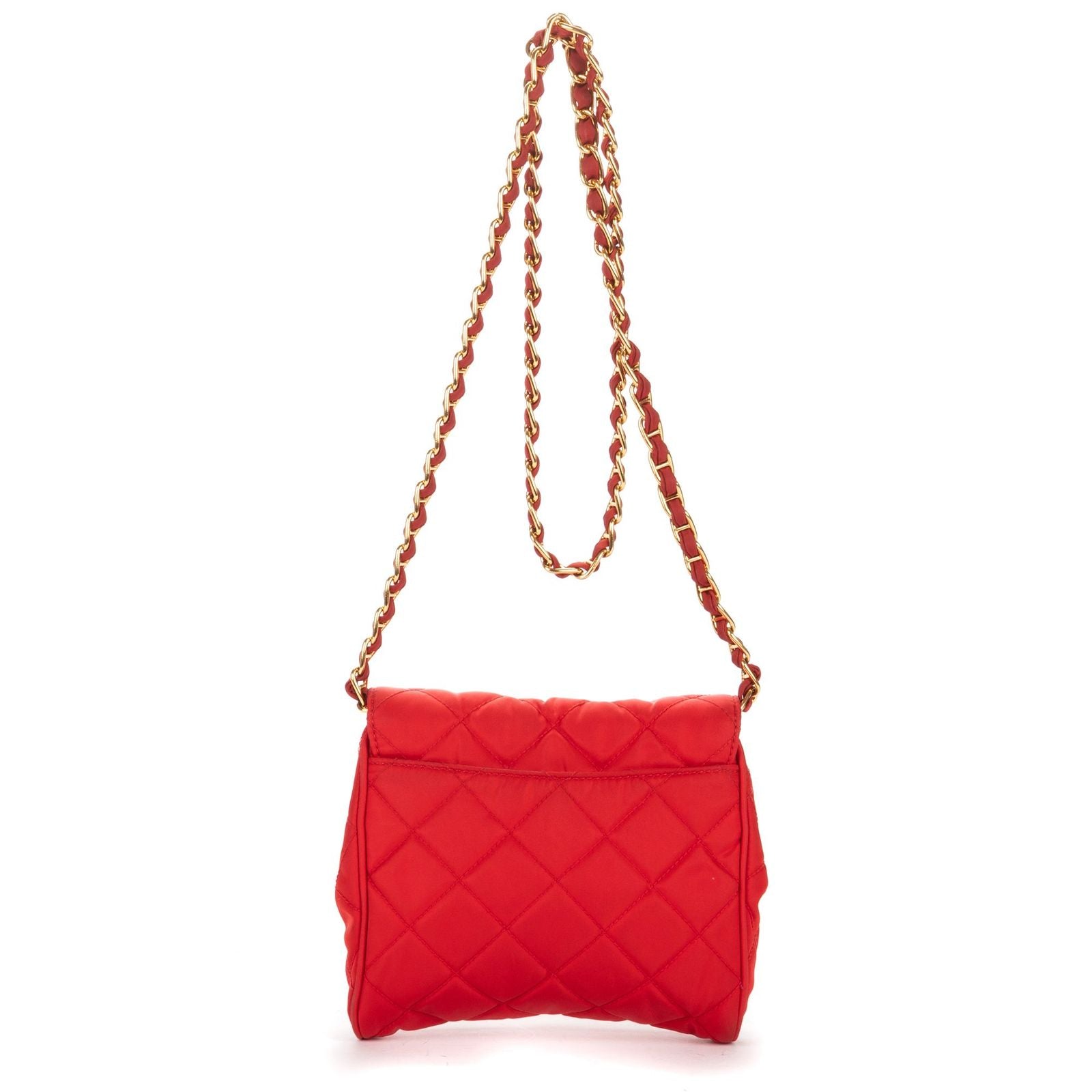 Prada Tessuto Crossbody Red Matelasse Nylon Canvas — view 5