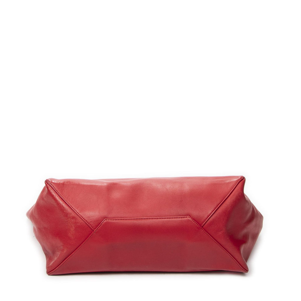 Celine Horizontal Cabas Tote Red Calfskin Leather — view 6