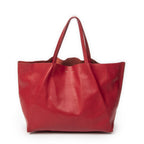 Celine Horizontal Cabas Tote Red Calfskin Leather