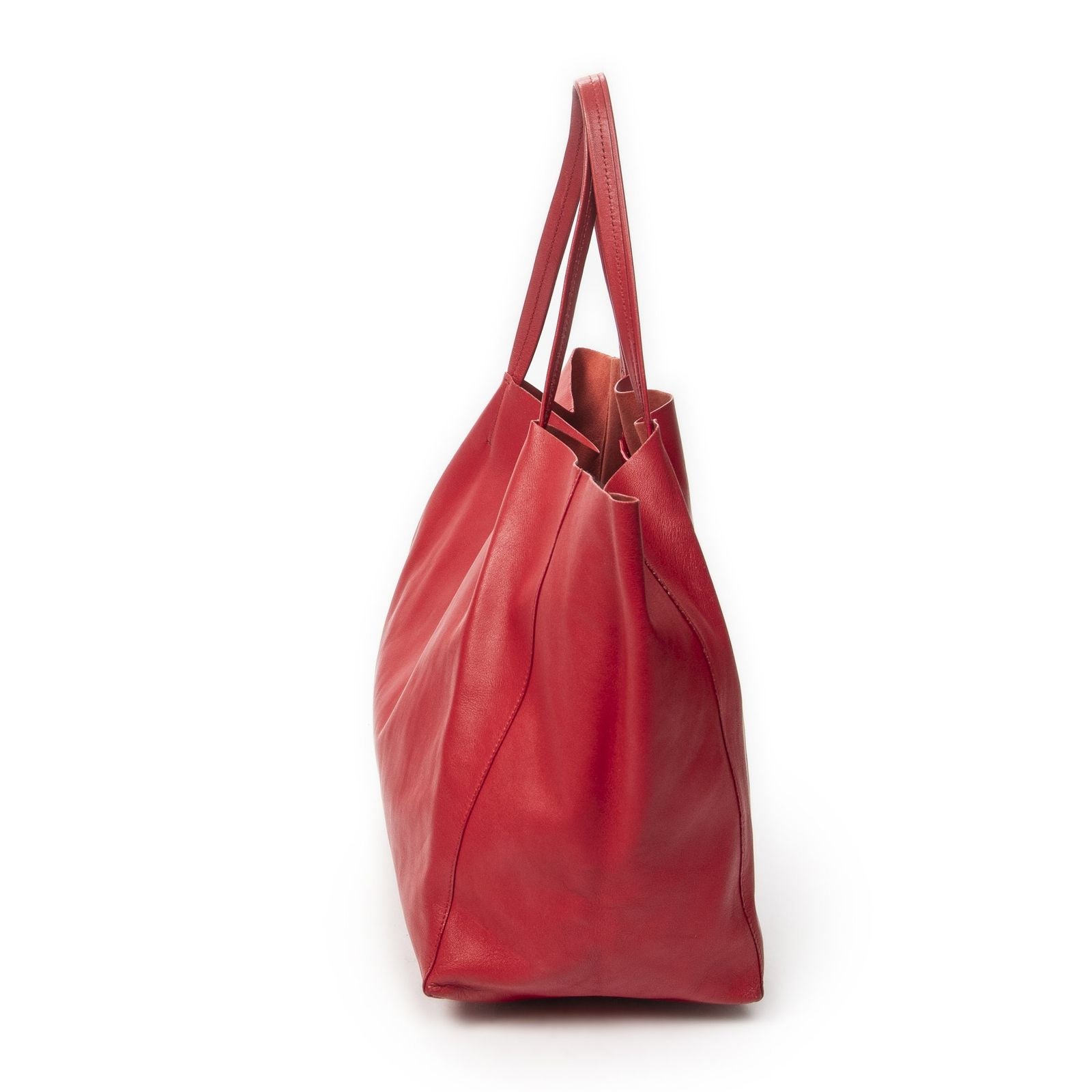 Celine Horizontal Cabas Tote Red Calfskin Leather — view 3