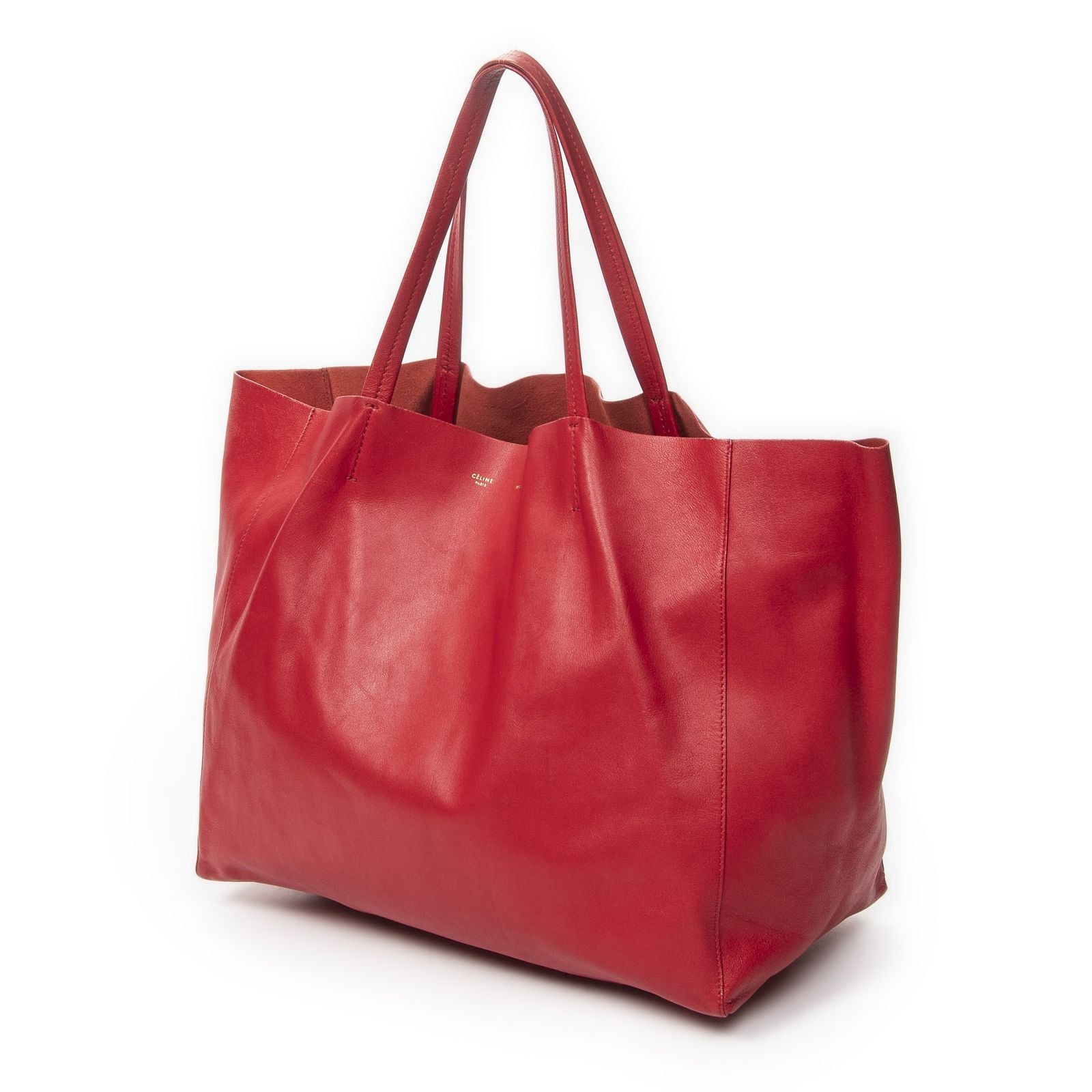 Celine Horizontal Cabas Tote Red Calfskin Leather — view 2