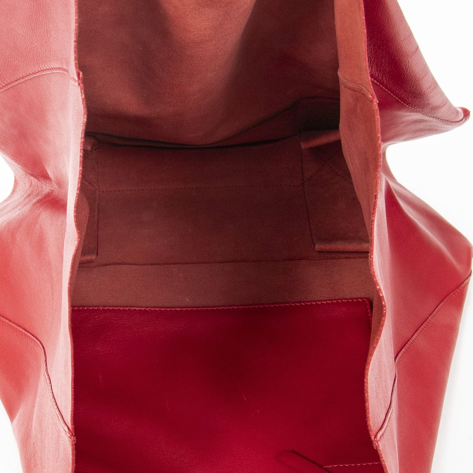 Celine Horizontal Cabas Tote Red Calfskin Leather — view 9