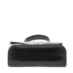 Dior Vintage Flap Top Handle Black Gray Calfskin Leather — view 6
