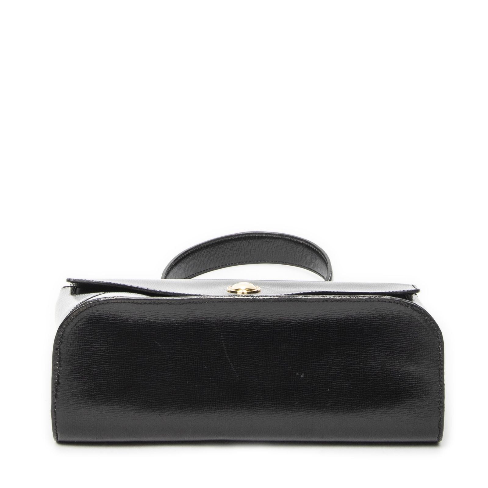 Dior Vintage Flap Top Handle Black Gray Calfskin Leather — view 6