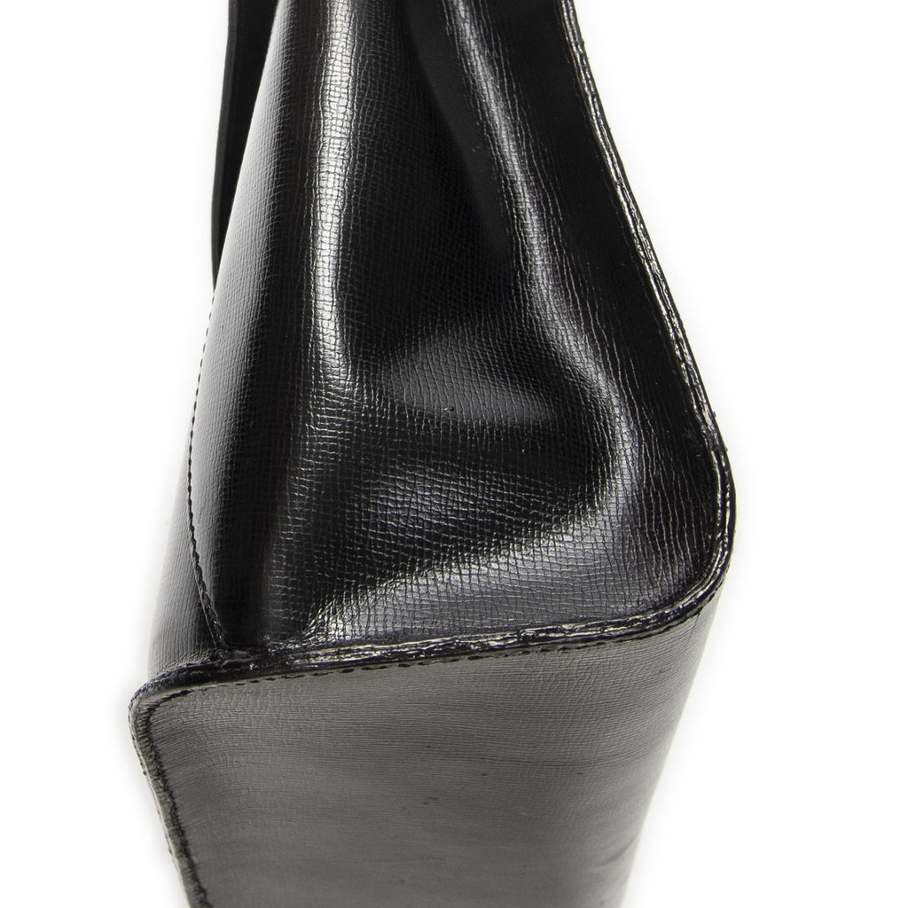 Dior Vintage Flap Top Handle Black Gray Calfskin Leather — view 8