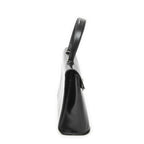 Dior Vintage Flap Top Handle Black Gray Calfskin Leather — view 4