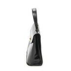 Dior Vintage Flap Top Handle Black Gray Calfskin Leather — view 3